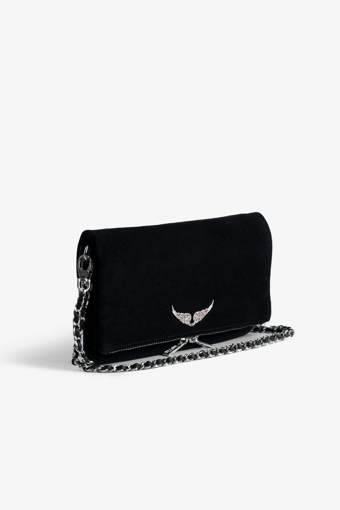 Zadig & Voltaire Rock Suede Party Clutch bag Noir abigail_fashion
