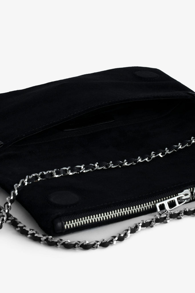 Zadig & Voltaire Rock Suede Party Clutch bag Noir abigail_fashion