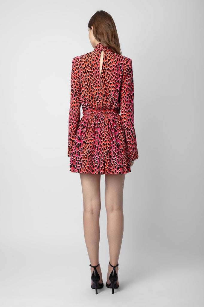 Zadig & Voltaire Ryde Leopard Silk Dress Rose Bach&Co