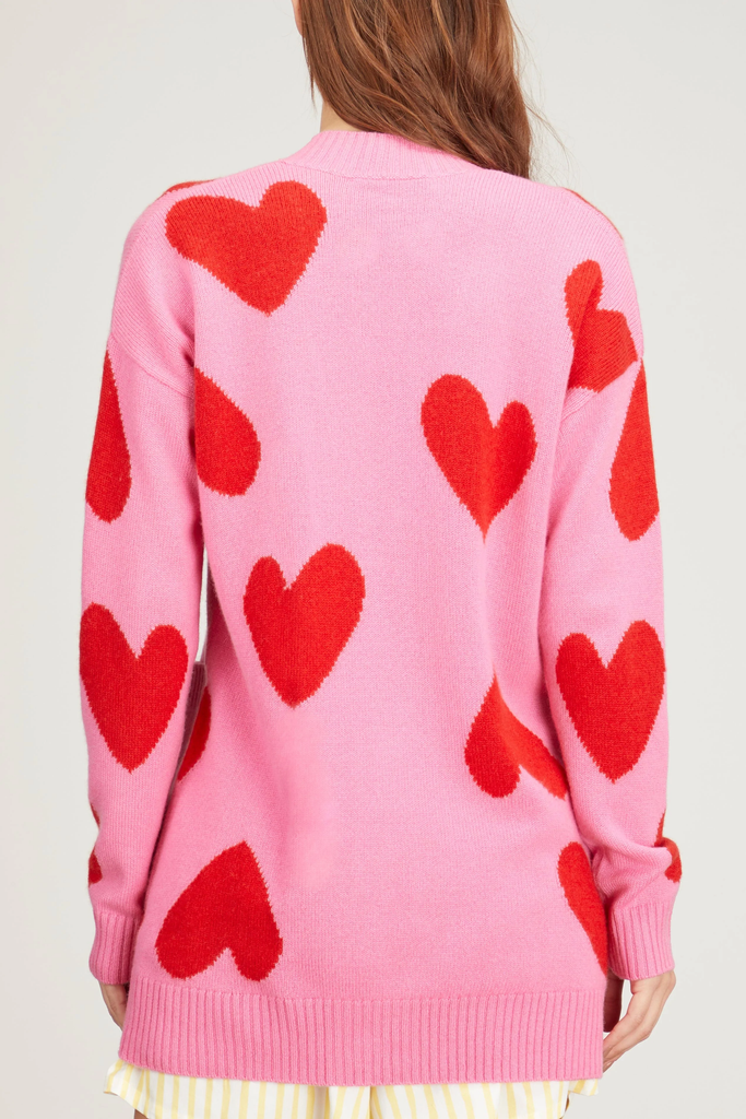 Kerri Rosenthal Poppy'S Cardi Imperfect Heart Pop Pink Bach&Co