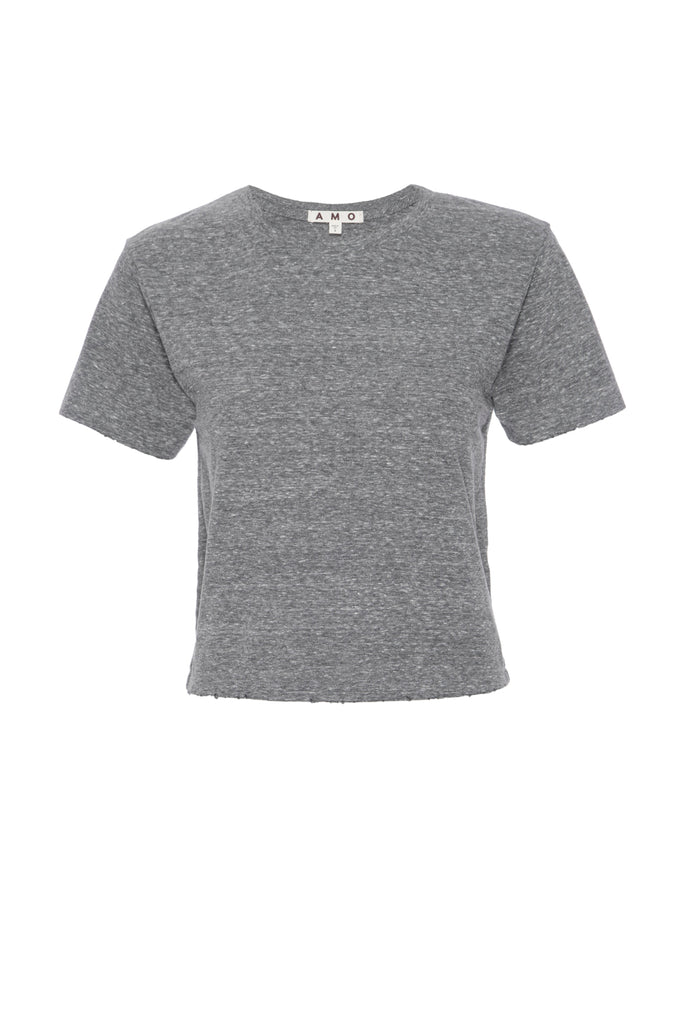 AMO Women's Babe Tee 053-Heather Grey - abigail fashion