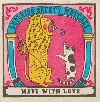 From the brand Archivist Home Big Cat Little Cat Square - Safety Matches in  - abigail fashion
