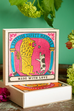 From the brand Archivist Home Big Cat Little Cat Square - Safety Matches in  - abigail fashion