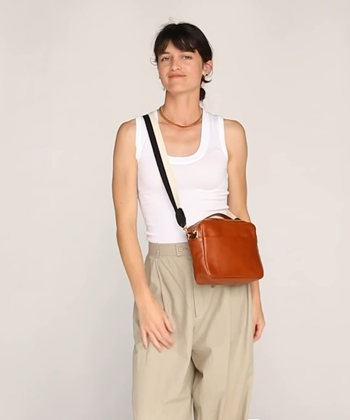 Clare V Women's Adjustable Crossbody Strap - Masculin Feminin Cream/Bright - abigail fashion