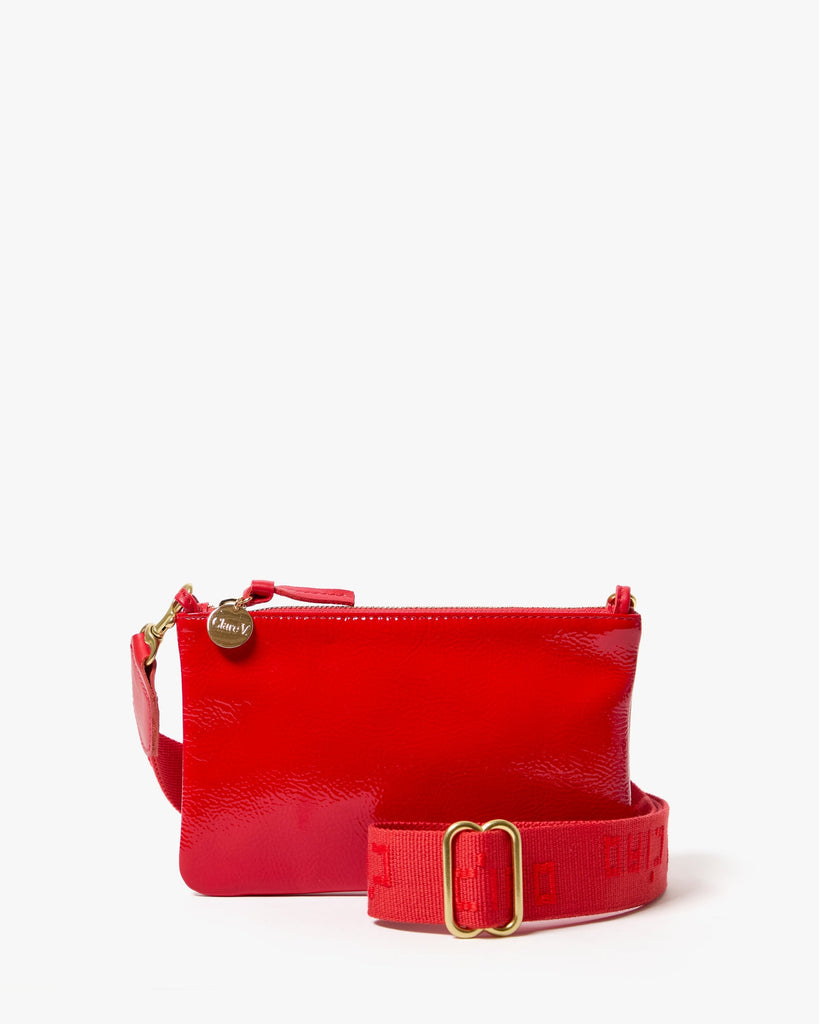From the brand Clare V Women's Adjustable Crossbody Strap in Super Red Ciao - abigail fashion