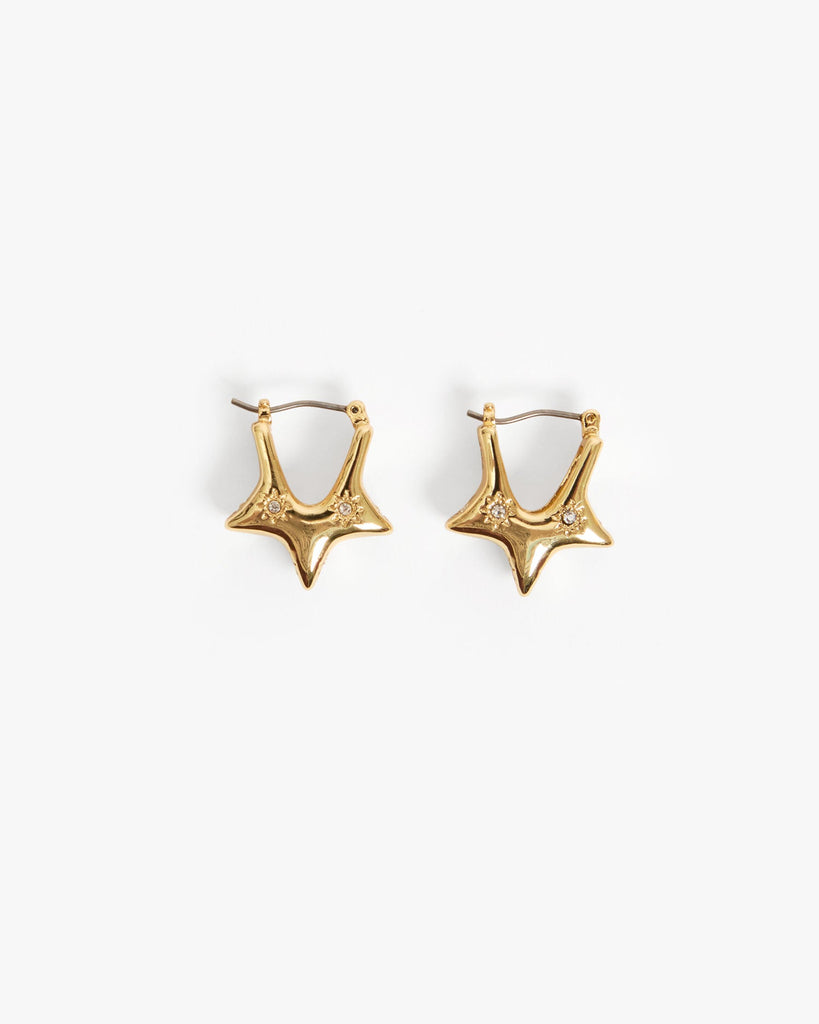 From the brand Clare V Women's Etoile Hoops Earrings in Gold - abigail fashion