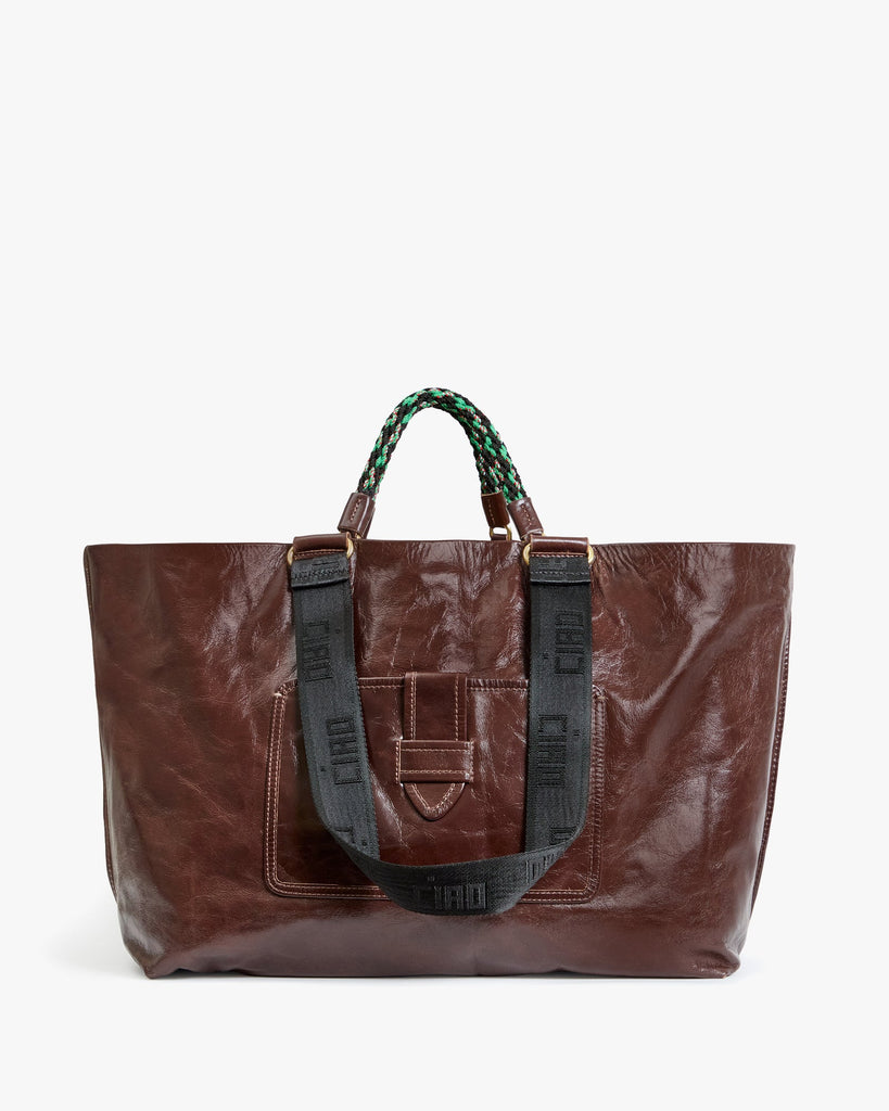 From the brand Clare V Women's Grande Bateau Tote - Tobacco in Mocha - abigail fashion