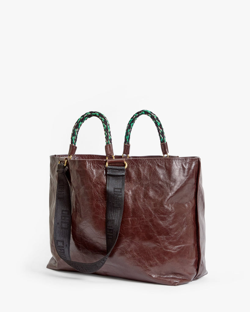 From the brand Clare V Women's Grande Bateau Tote - Tobacco in Mocha - abigail fashion