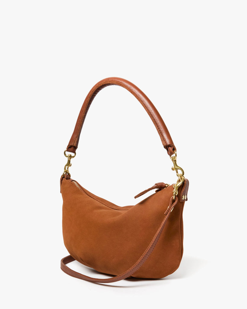 From the brand Clare V Women's Petit Moyen Messenger - Smooth Nubuck Handbag in Hazelnut - abigail fashion