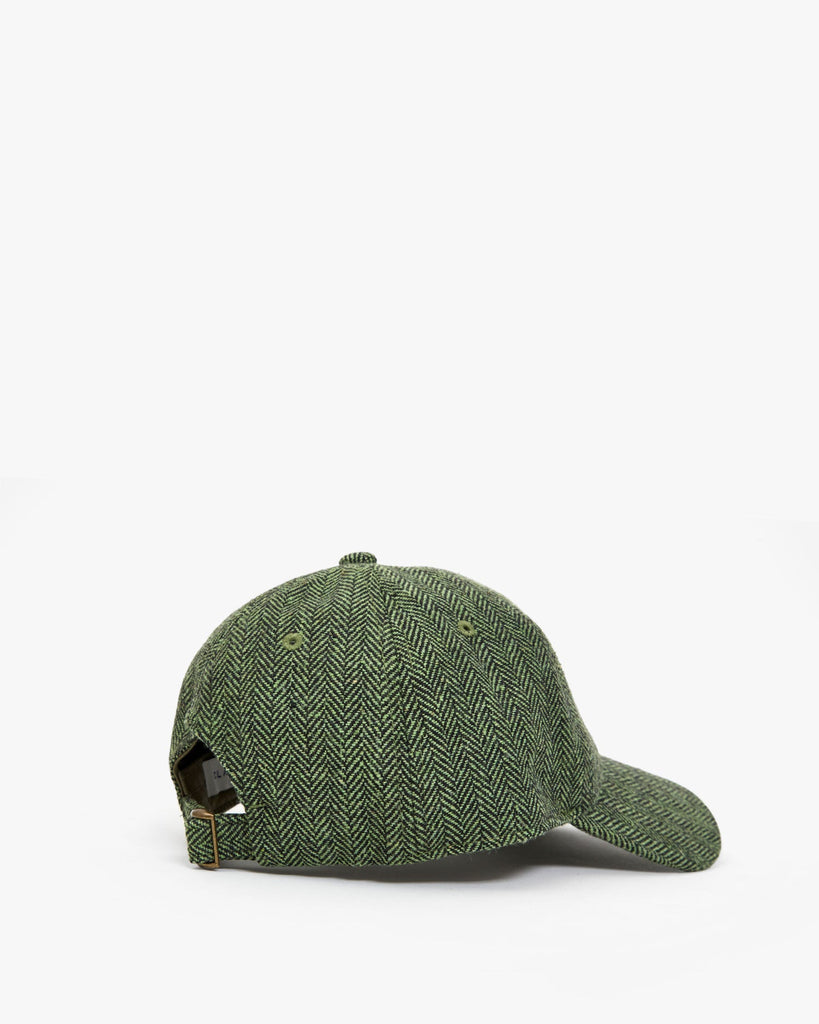 From the brand Clare V Women's Wool Baseball Hat - Embroidered Petit Ciao in Green/Black - abigail fashion