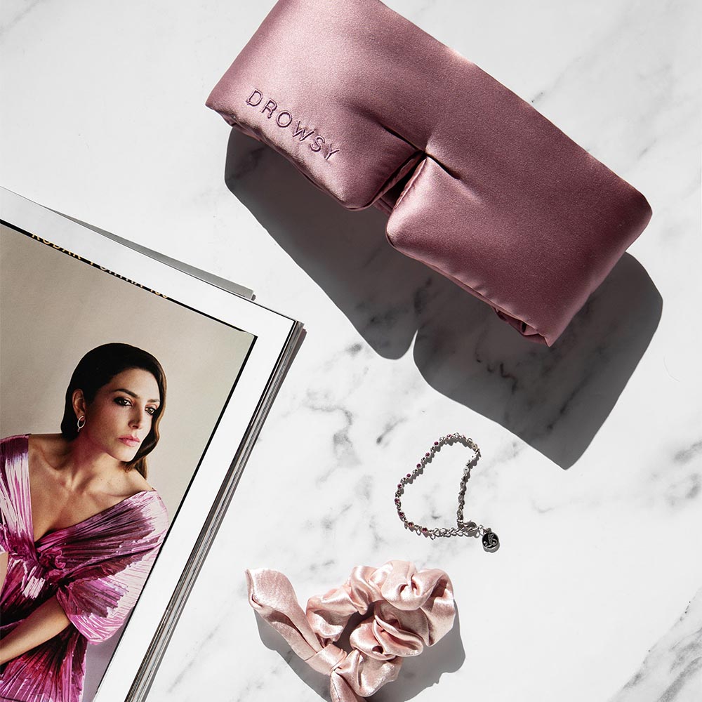 Drowsy Silk Sleep Eye Mask Damask Rose abigail fashion