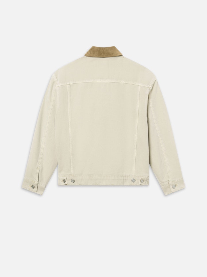 From the brand Frame Men's Canvas Utility Jacket in Beach Sand - abigail fashion