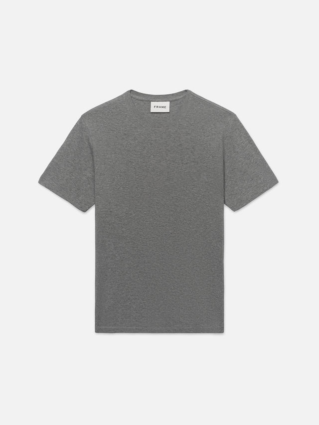 From the brand Frame Men's Duo Fold Short Sleeve Tee in Heather Grey - abigail fashion