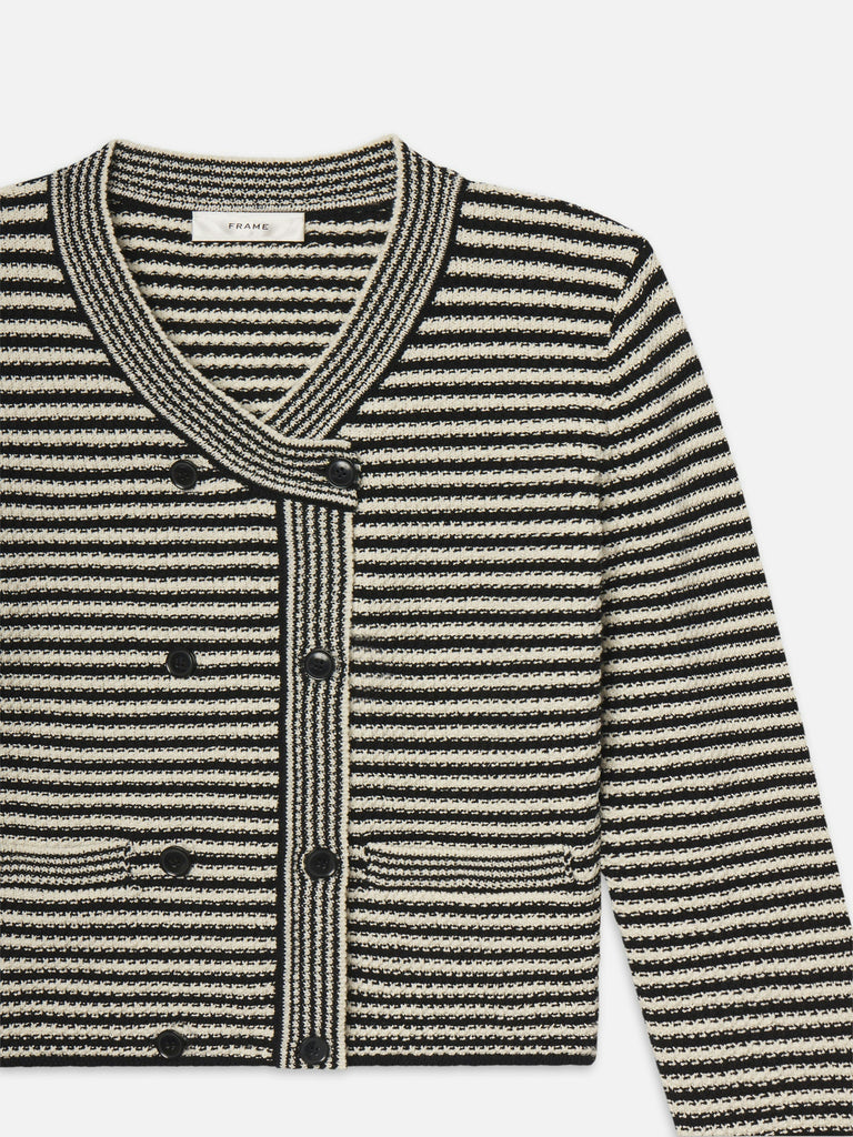 Frame The Court Cardi Black Multi abigail fashion