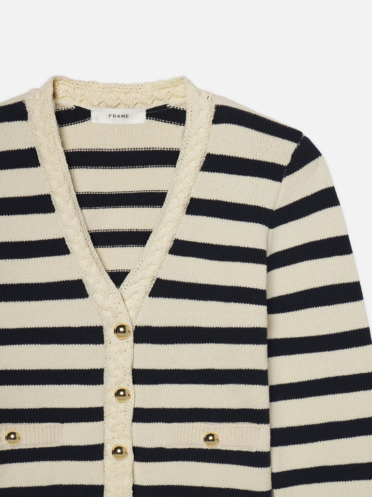 Frame The Harbor Cardigan Navy Multi abigail fashion