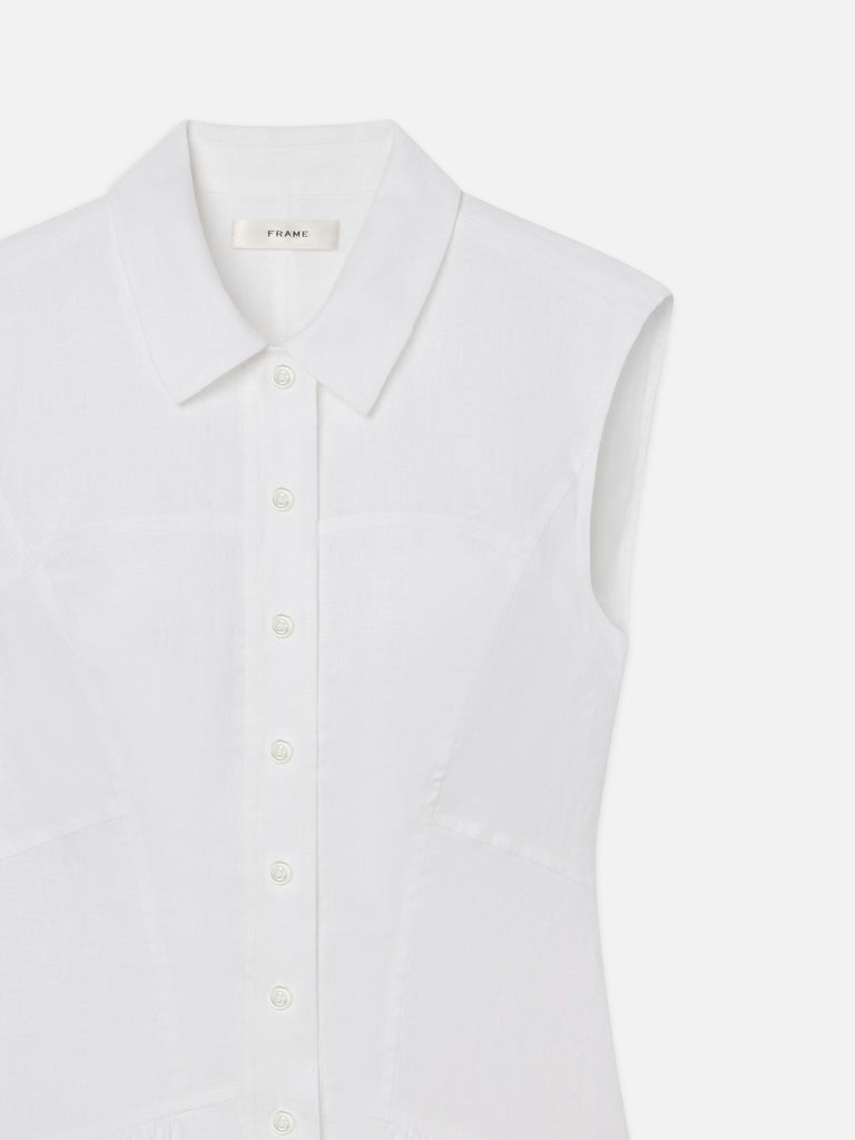 Frame The Linen Day Dress White abigail fashion