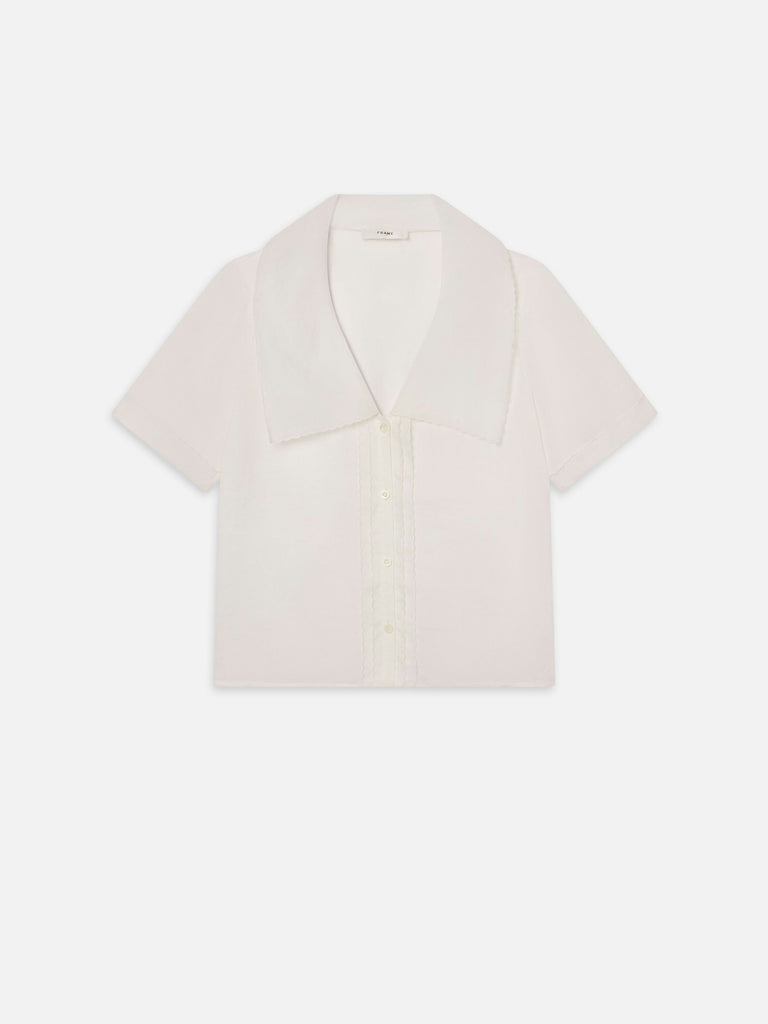 Frame The Scallop Sailor Blouse White abigail fashion
