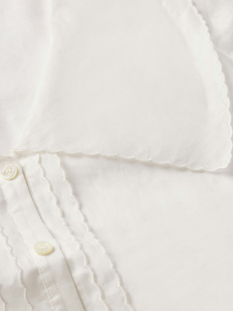 Frame The Scallop Sailor Blouse White abigail fashion