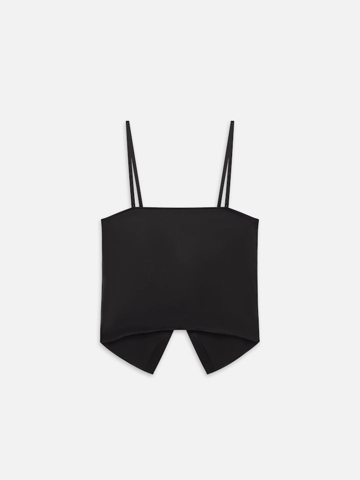 Frame The Silk Button Cami Black abigail fashion