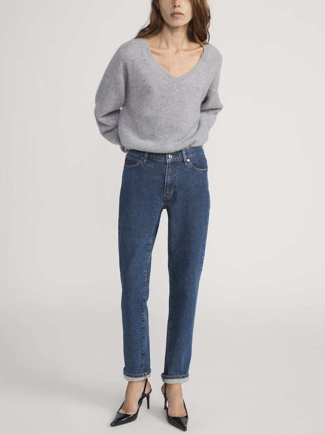 From the brand Frame Women's The Borrowed Jeans in Written - abigail fashion