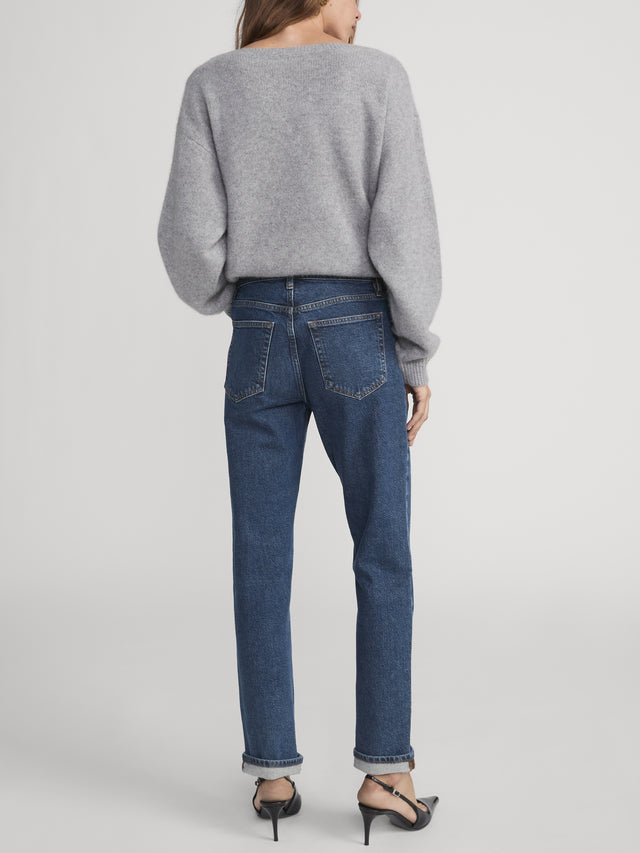 From the brand Frame Women's The Borrowed Jeans in Written - abigail fashion