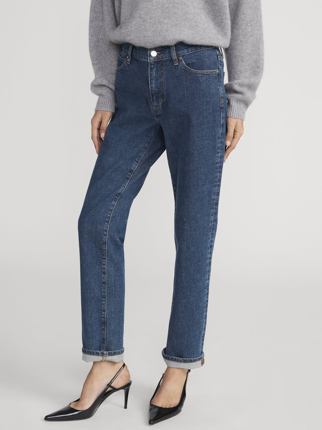 From the brand Frame Women's The Borrowed Jeans in Written - abigail fashion