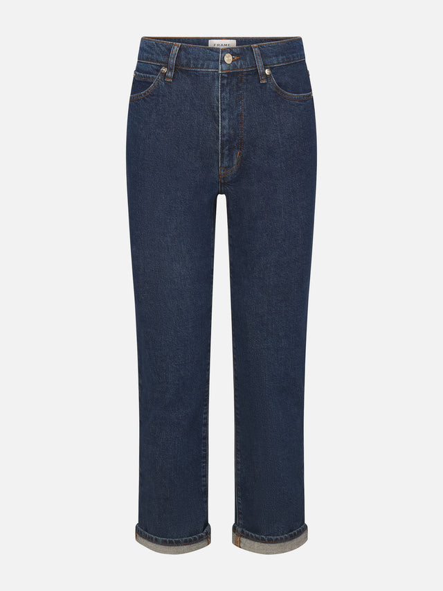 From the brand Frame Women's The Borrowed Jeans in Written - abigail fashion