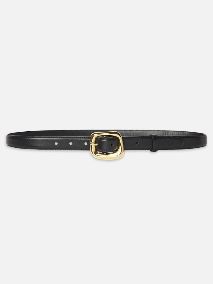 From the brand Frame Women's The Organic Buckle Belt in Black - abigail fashion