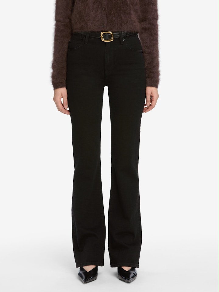 From the brand Frame Women's The Organic Buckle Belt in Black - abigail fashion