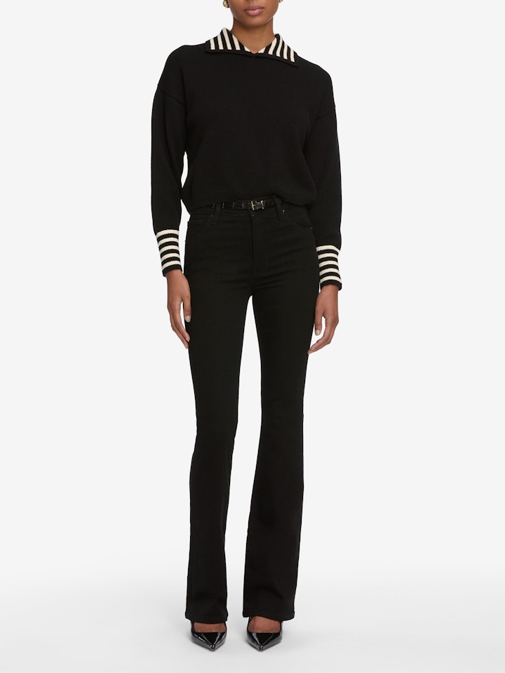 From the brand Frame Women's The Sailor Pullover in Black Multi - abigail fashion