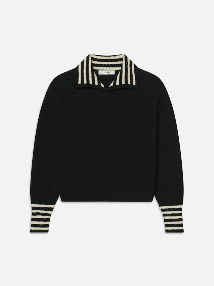 From the brand Frame Women's The Sailor Pullover in Black Multi - abigail fashion