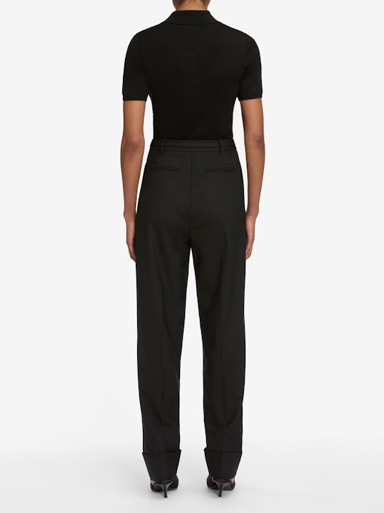 From the brand Frame Women's The Smart Polo Tee in Black - abigail fashion