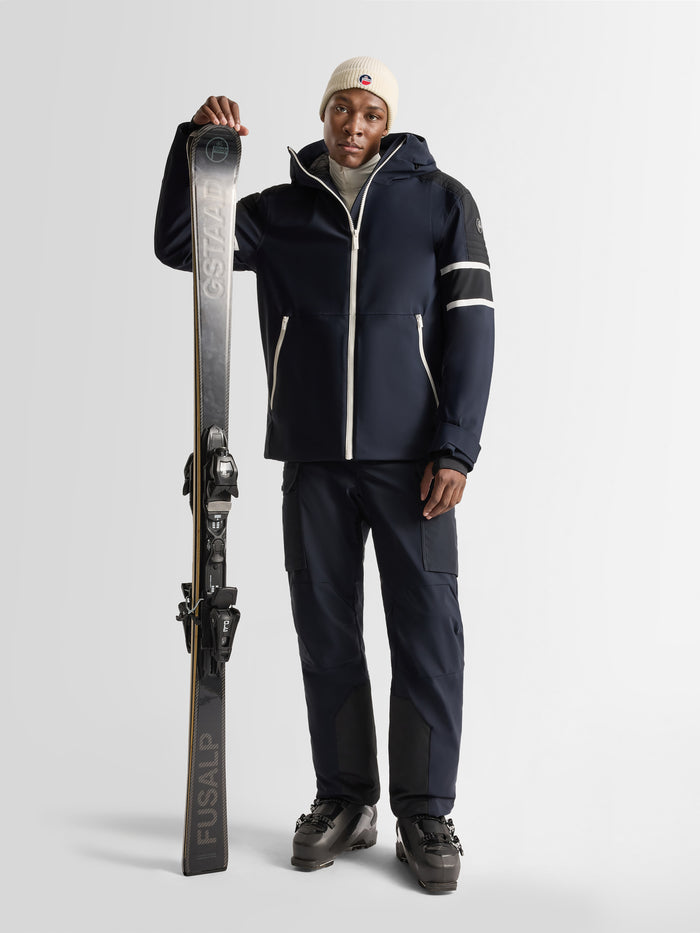 From the brand Fusalp Men's Amwo Ski Jacket in Marin/Noir/Neige - abigail fashion