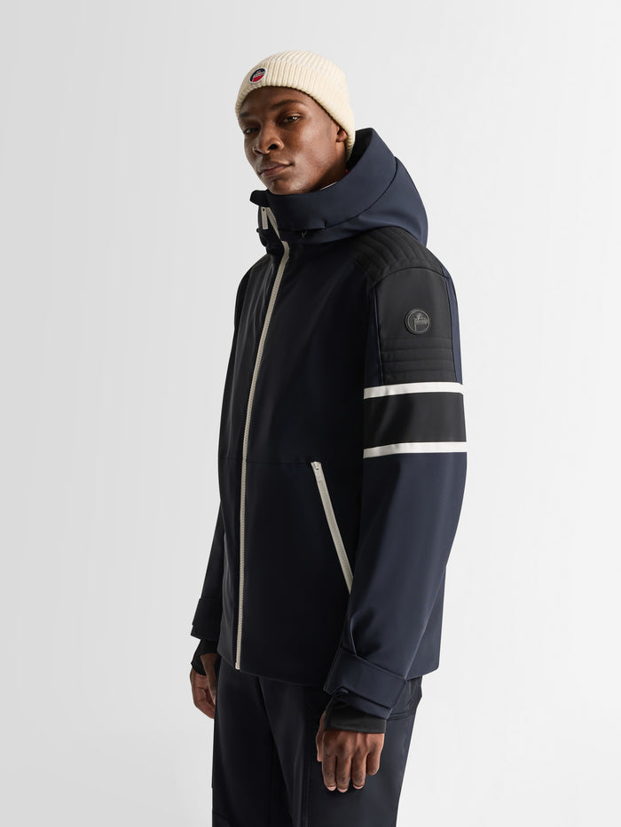 From the brand Fusalp Men's Amwo Ski Jacket in Marin/Noir/Neige - abigail fashion