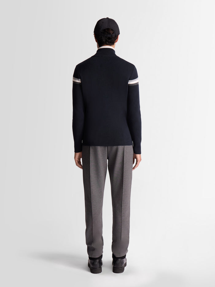 From the brand Fusalp Men's Wengen IV Knit Sweater in Marin/Silice - abigail fashion