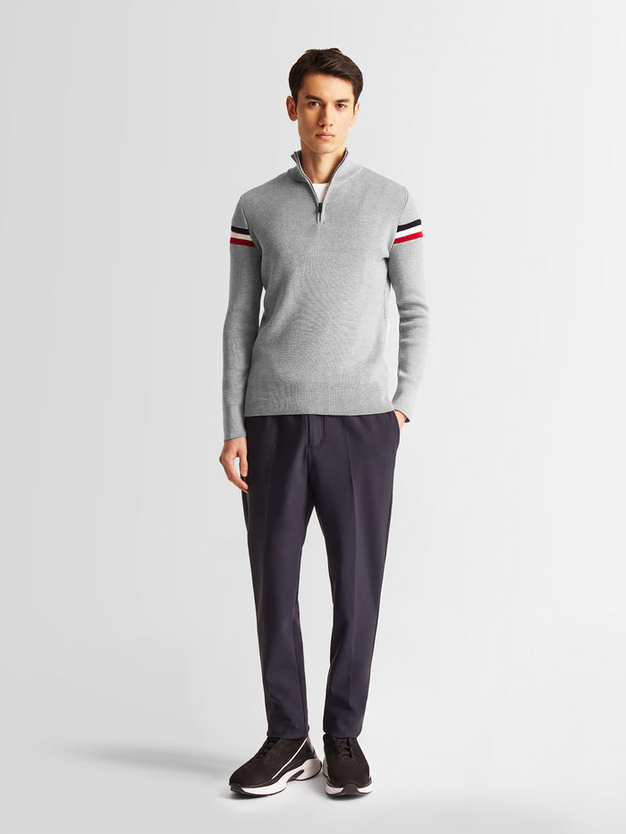 From the brand Fusalp Men's Wengen IV Knit Sweater in Silice/Marin - abigail fashion