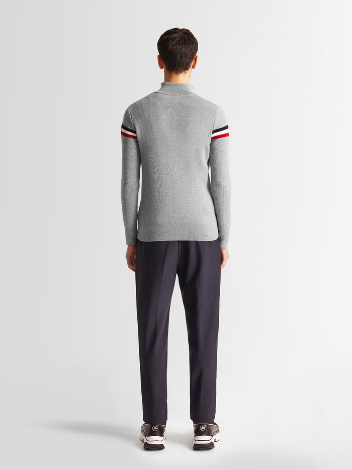 From the brand Fusalp Men's Wengen IV Knit Sweater in Silice/Marin - abigail fashion