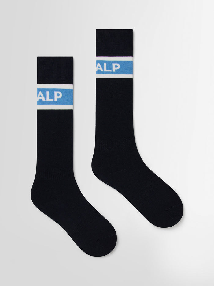 From the brand Fusalp Unisex Piste Pro Ski Socks in Marin/Oxygen/Neige - abigail fashion