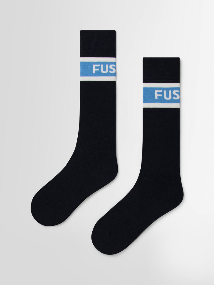From the brand Fusalp Unisex Piste Pro Ski Socks in Marin/Oxygen/Neige - abigail fashion
