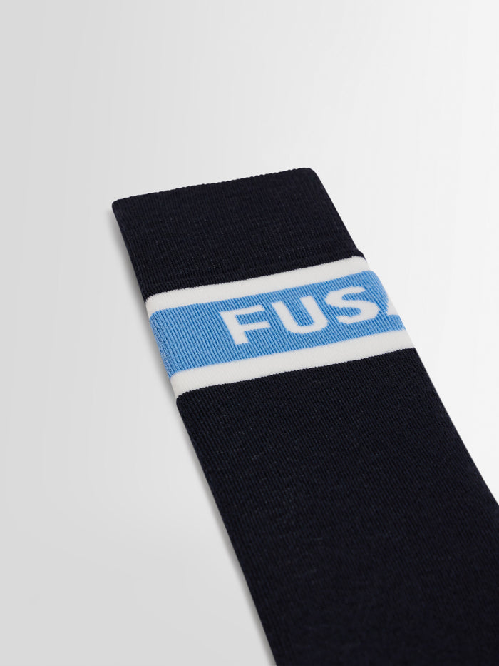 From the brand Fusalp Unisex Piste Pro Ski Socks in Marin/Oxygen/Neige - abigail fashion