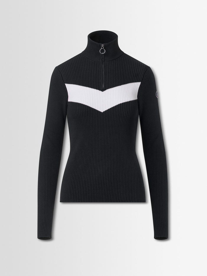 From the brand Fusalp Women's Andromede Sweater in Noir/Neige - abigail fashion