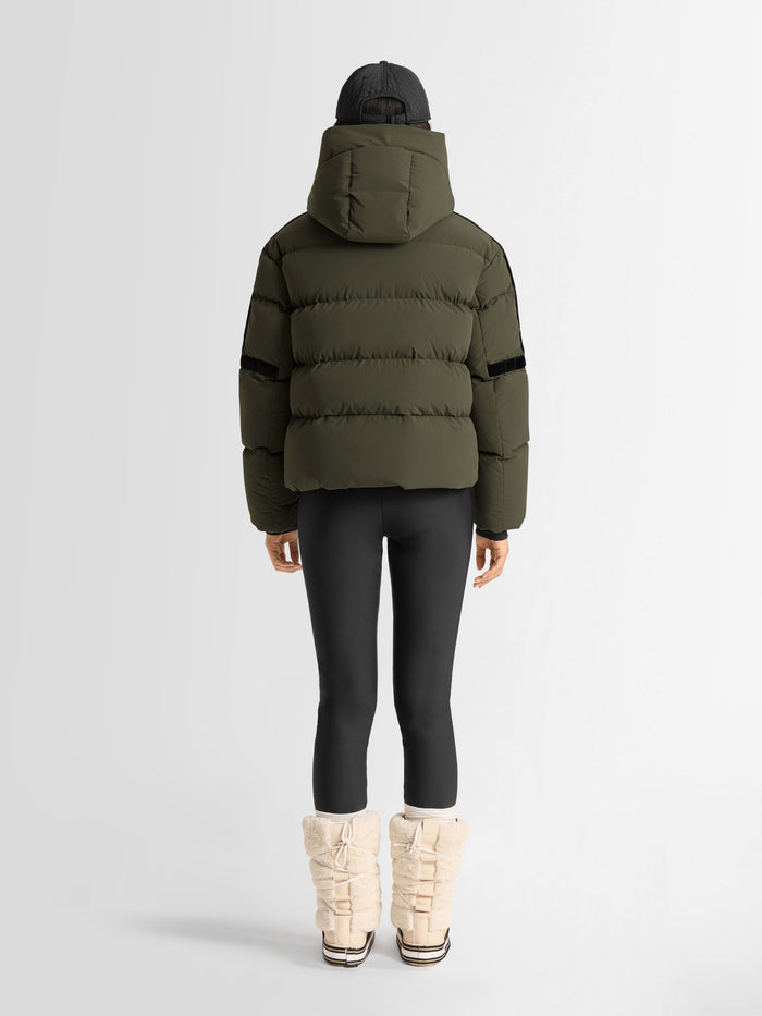 From the brand Fusalp Women's Barsy Down Jacket in Moss Green/Noir - abigail fashion