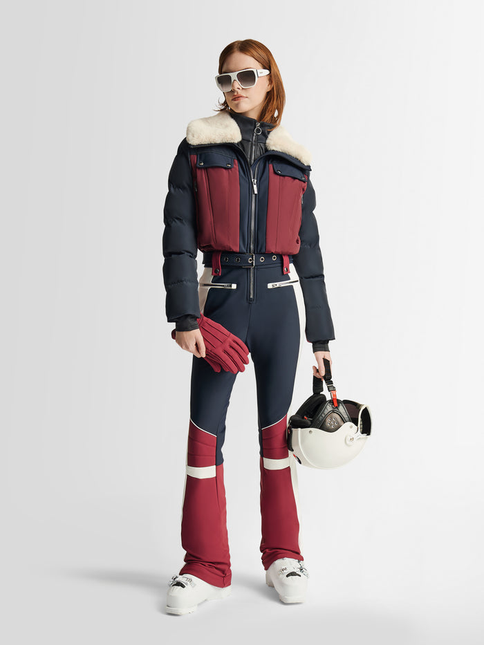 From the brand Fusalp Women's Karei Ski Suit in Acajou/Marin/Neige - abigail fashion