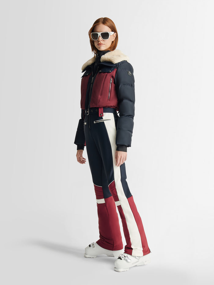 From the brand Fusalp Women's Karei Ski Suit in Acajou/Marin/Neige - abigail fashion