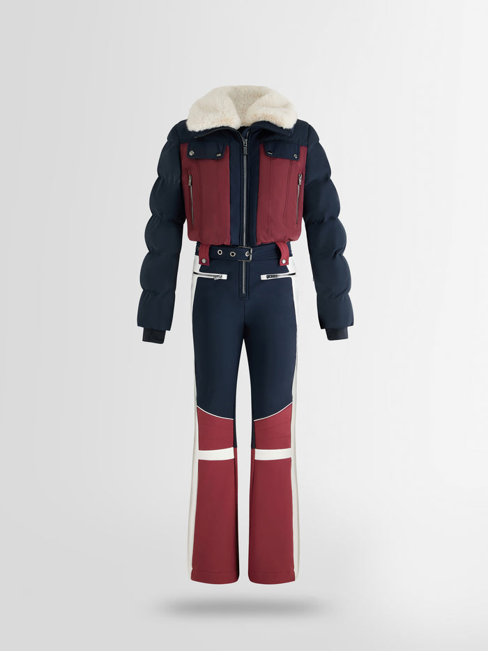 From the brand Fusalp Women's Karei Ski Suit in Acajou/Marin/Neige - abigail fashion