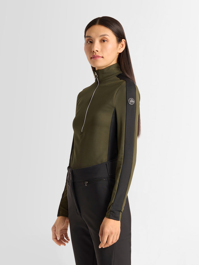 From the brand Fusalp Women's Negam Thermal Base Layer in Moss Green/Noir - abigail fashion