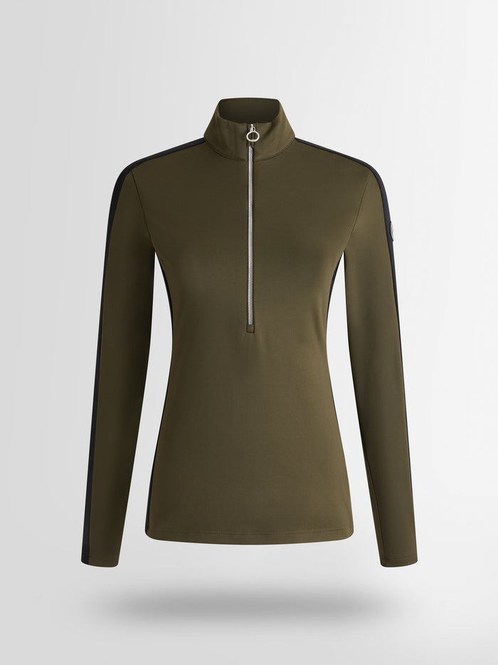 From the brand Fusalp Women's Negam Thermal Base Layer in Moss Green/Noir - abigail fashion