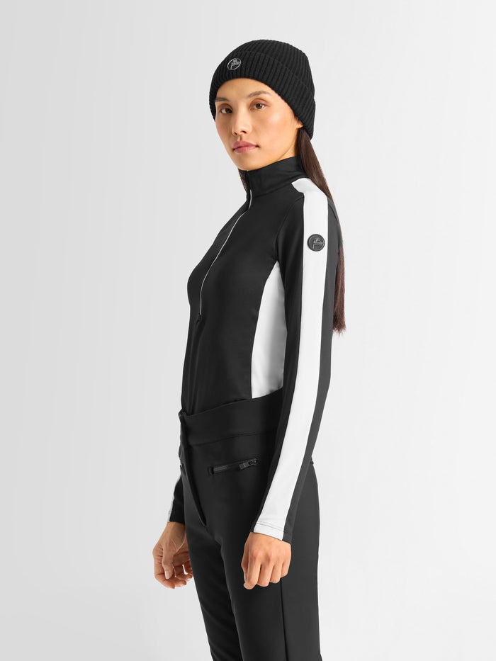 From the brand Fusalp Women's Negam Thermal Base Layer in Noir/Neige - abigail fashion