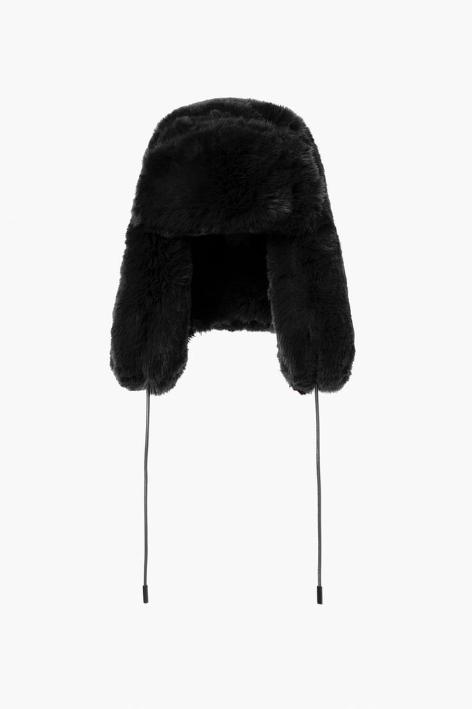 From the brand GoldBergh Women's Cher Fluffy Aviator Hat in Black - abigail fashion