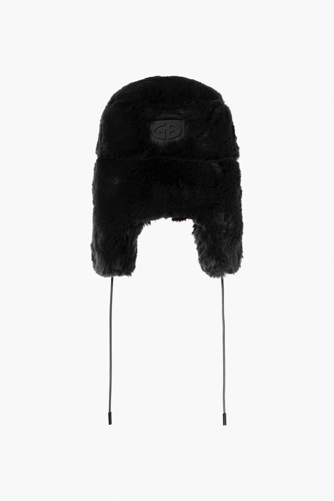 From the brand GoldBergh Women's Cher Fluffy Aviator Hat in Black - abigail fashion